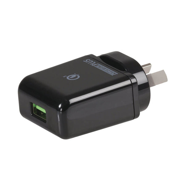 Powertech Plus USB Mains Quick Charge Power Adaptor 5-12VDC
