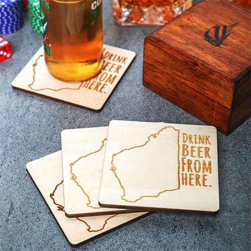 Journeyman Designs Drink Beer From Here Coasters (WA)
