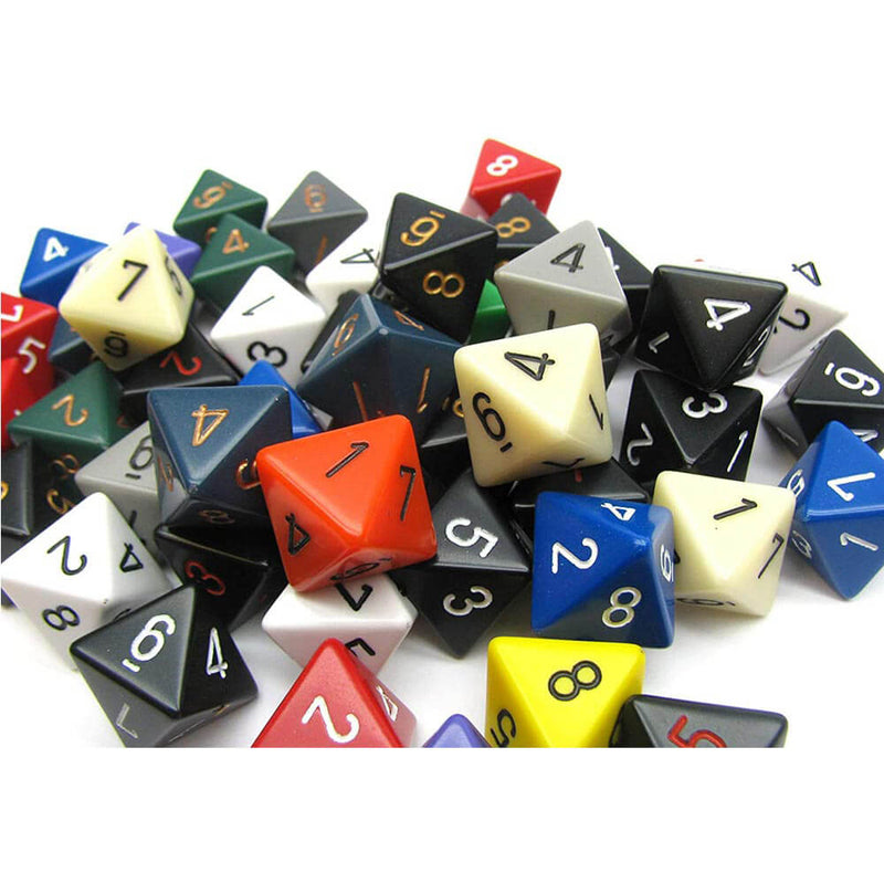 D8 Dice Assorted Loose Polyhedral (50 Dice)