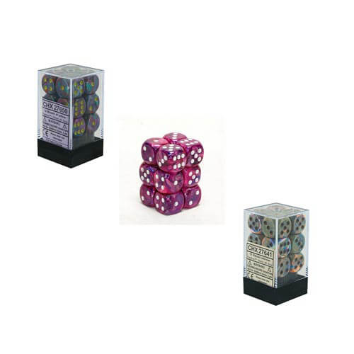 D6 Dice Festive 16mm (12 Dice)