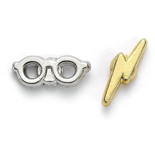 HP Silver Earrings Lightning Bolt & Glasses Stud