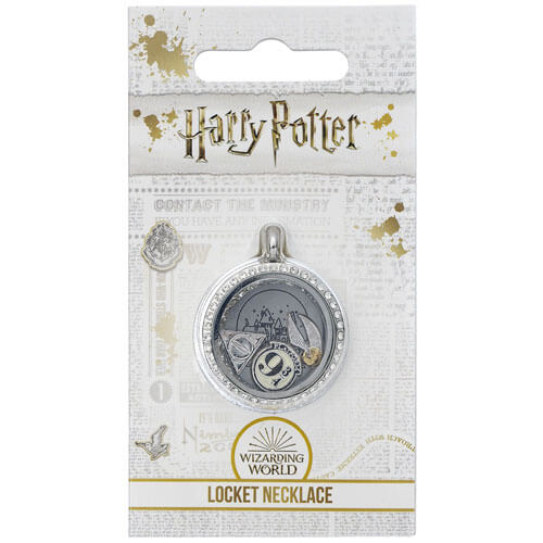 Harry Potter Floating Charm Locket Necklace with 3 Charms