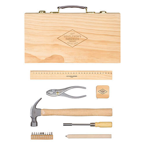 Gentlemen's Hardware Tool Kit in Beech Wood Box