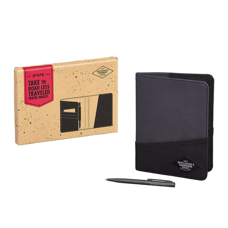 Gentlemen's Hardware Black & Grey Travel Wallet