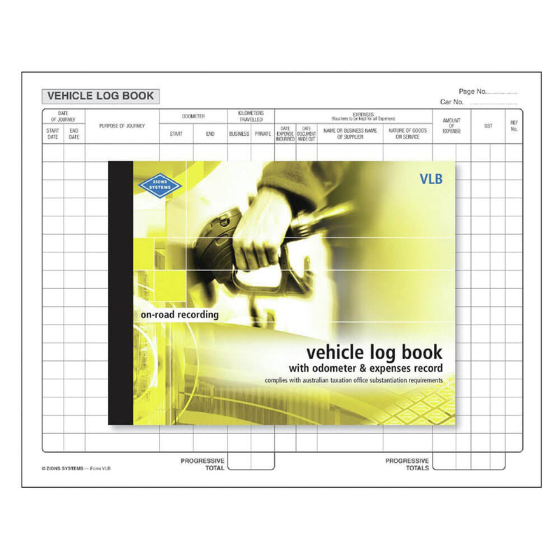 Zions Vehicle Log Book with Odometer & Expenses Record