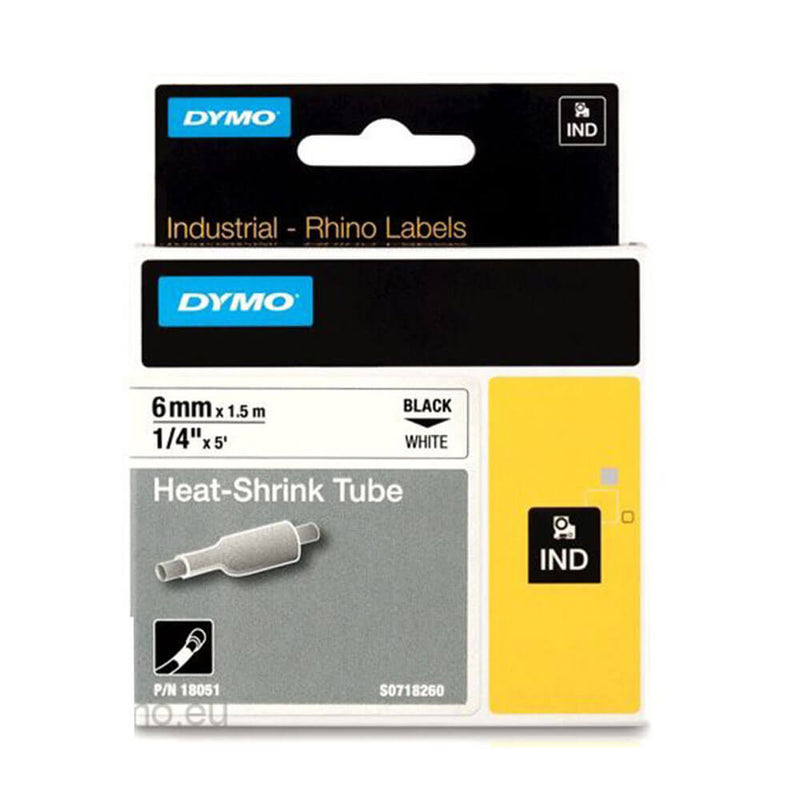 Dymo Rhino Pro Heat Shrink Tape Label White (6mmx1.5m)