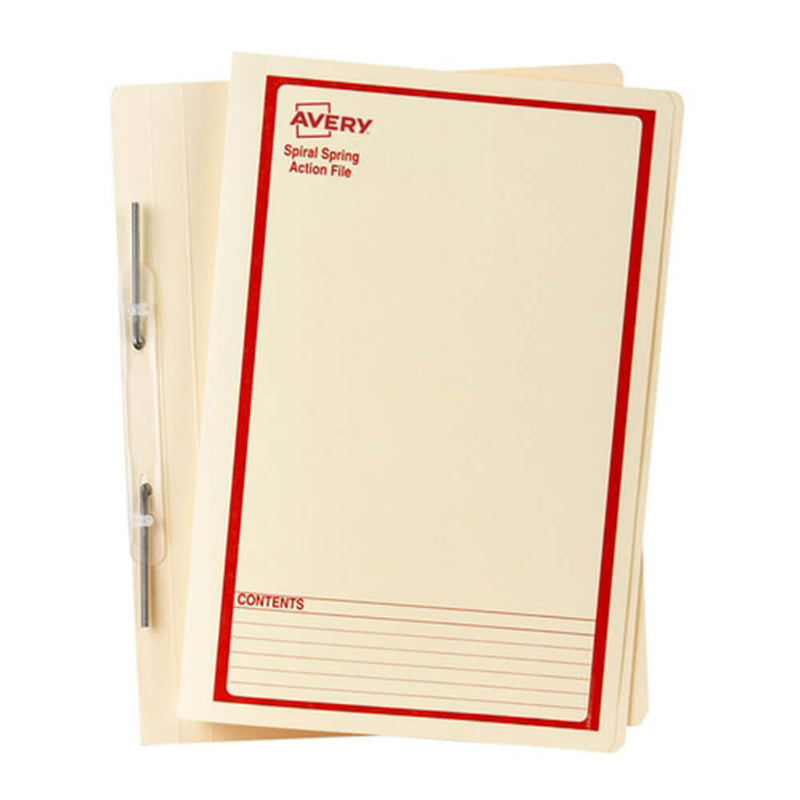 Avery Spring Spiral Buff Foolscap (25pk)