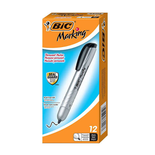 Bic Intensity Retractable Permanent Marker Black (12pk)