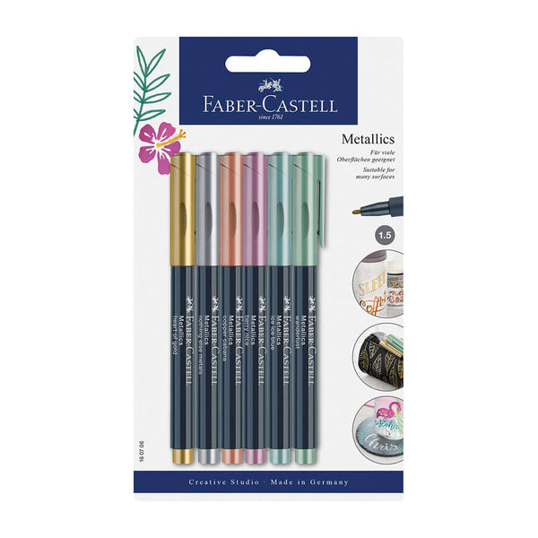 Faber-Castell Metallic Markers Assorted (6pk)