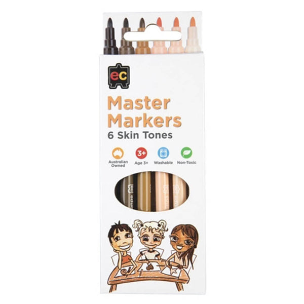 EC Master Skin Tones Washable Markers with 2.6mm Nib 6pk