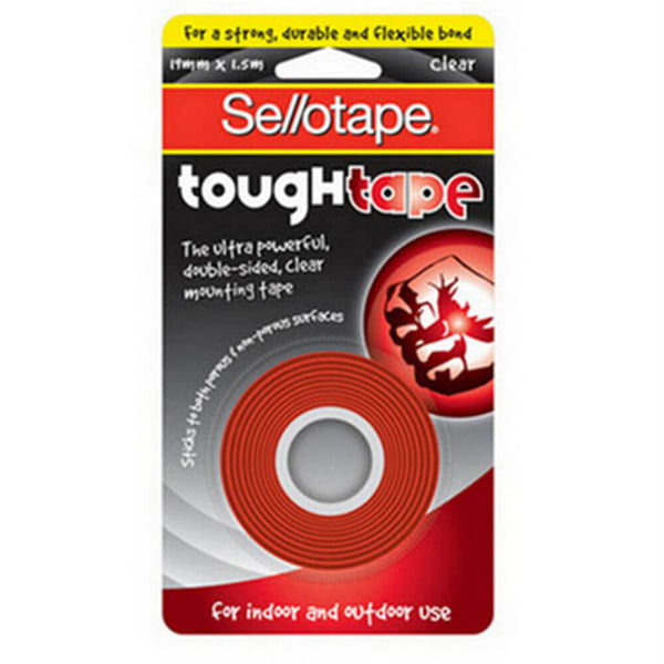Sellotape Tough Tape 19mmx1.5m (Clear)