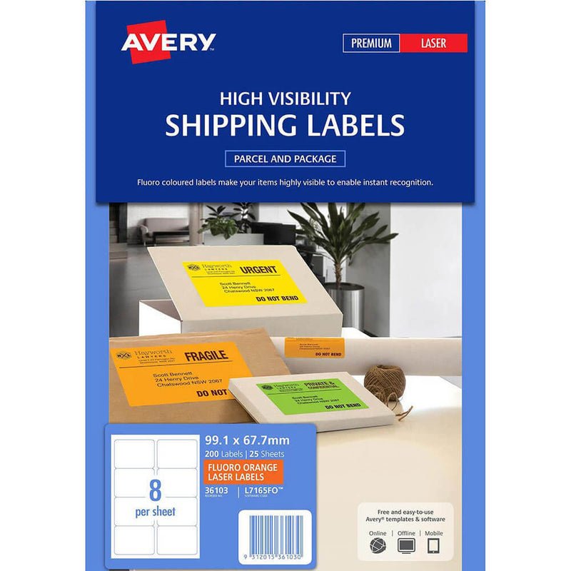 Avery High Visibility Shipping Labels