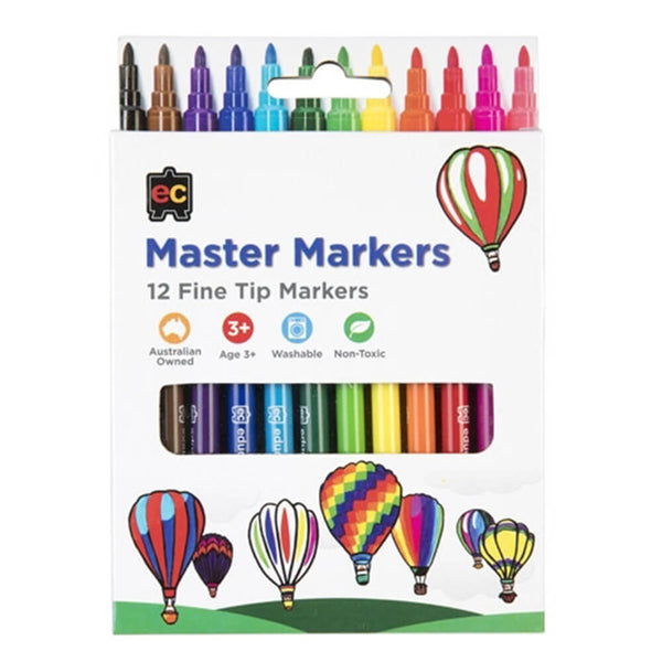 EC Master Fine Tip Washable Markers with 2.6mm Nib 12pk
