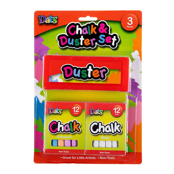 Dats Chalk & Duster Set (White & Coloured Chalks)